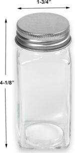 Simple Houseware Spice Jars 4 Ounce Square Bottles w/label, 12 Pack - Image 5