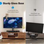 Universal TV Stand - Table Top TV Stand for 27-60 inch LCD LED TVs - 9 Level Height Adjustable TV Base Stand with Tempered Glass Base & Wire Management, VESA 400x400mm - Image 5