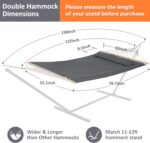 SUNCREAT Portable Tree Hammock with Hardwood Spreader Bar, Extra Large Soft Pillow, Heavy Duty 2 Person Hammock for Indoor, Outdoor, Gray - Image 5