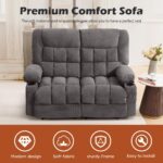 Recliner Loveseat with Cup Holders for Living Room Love Seat Manual Oversized Recliner with Ergonomic, Side Pocket for Adult - Image 5