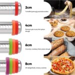 Stainless Steel Rolling Pin with Adjustable Thickness Rings - 4 Interchangeable Sizing Bands for Dumplings/Pasta/Cookies - Nonstick Kitchen Baking Tool (Rolling pin with color thickness rings) - Image 4