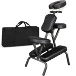 Nova Microdermabrasion Portable Massage Chair Foldable Tattoo Therapy Chair 4 Inches Thickness Sponge Face Cradle Spa Salon Massage Chair (Black) - Image 2