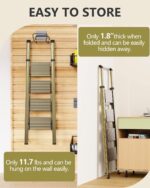 WOA WOA 4 Step Ladder, Ladders for Home, Anti-Slip Pedals, Aluminum Step Stool Foldable, Lightweight to Move, Ease of Storage, Reach 9ft for Closet Kitchen Library, Hold 300lbs - Gold - Image 8