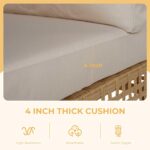 Grand patio 7-Piece Wicker Patio Furniture Set, Boho Outdoor Conversation Set Sectional Sofa with Water Resistant Thick Cushions and Coffee Table, Cream - Image 7