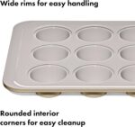 OXO Good Grips Non-Stick Pro Ceramic Coated Metal Bakeware 12 Cup Muffin Pan – Biscuit - Image 6
