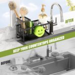 Kitchen Sink Organizer,Sink Caddy Organizer with Removable Brush Holder,Self-Draining Kitchen Countertop Organizers and Storage Essentials,Home Decor and Kitchen Gadgets-Black - Image 8