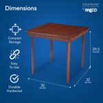MECO Stakmore Classic Straight Edge Solid Wood Folding Card Table, Cherry Frame - Image 4