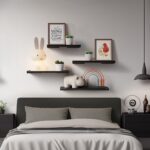 BAYKA Wall Shelves for Bedroom Decor, Floating Shelves for Wall Storage, Display Mounted Rustic Wood Shelf for Books,Plants,Corner Shelves for Bathroom,Kitchen,Living Room(Set of 4) - Image 9