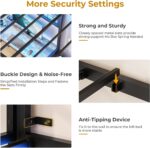 DICTAC Bunk Bed Twin Over Twin Size with Desk and Charging Station L-Shaped Metal Bunk Bed with Led Lights & Storage Shelves and Drawers Loft Beds with Safety Guardrail and Ladder for Teen,Black - Image 9