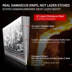 SHAN ZU Chef Knife 8 Inch Japanese Steel Damascus Kitchen Knife, Professional Kitchen Knives Sharp High Carbon Super Steel Kitchen Utility Knife - Image 4