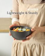 Cereal Bowls, 24 oz Soup Bowls Set of 4, Ceramic Bowls Set for Salad, Fruit, Breakfast, Dessert, Stoneware Bowls for Kitchen, Dishwasher & Microwave Safe, Matte Black - Image 6