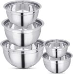 Vinod Cookware Stainless Steel Mixing Bowls with Lids - Heavy Duty Flat Bottom Stackable Mixing Bowl Set - Bowls for Meal Prep, Cooking, Mixing & Serve - Space Saving & Easy Clean - Set of 5 - Image 7