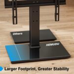 Universal TV Stand - Table Top TV Stand for 27-60 inch LCD LED TVs - 9 Level Height Adjustable TV Base Stand with Tempered Glass Base & Wire Management, VESA 400x400mm - Image 6