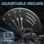 Homall Gaming Chair, Video Game Chair with Footrest and Massage Lumbar Support, Ergonomic Computer Chair Height Adjustable with Swivel Seat and Headrest (White) - Image 7