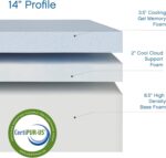 Cool Gel Chill 14 Inch Medium Firm Memory Foam Mattress Full Size, with 2 Bonus Cool Gel Memory Foam Bed Pillows, 14" with Pressure Relief, CertiPUR-US Certified, Cooling Full Mattress in a Box - Image 5