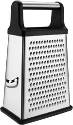 Spring Chef Professional Cheese Grater - Stainless Steel, XL Size, 4 Sides - Perfect Box Grater for Parmesan Cheese, Vegetables, Ginger - Dishwasher Safe - Black - Image 9