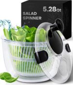 Joined Large Salad Spinner with Drain, Bowl, and Colander - Quick and Easy Multi-Use Lettuce Spinner, Vegetable Dryer, Fruit Washer, Pasta and Fries Spinner - 5.28 Qt - Image 2