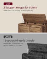 VASAGLE Storage Chest, Storage Bench with 2 Safety Hinges, Farmhouse Style, 15.7 x 39.4 x 18.1 Inches, for Entryway, Bedroom, Living Room, Honey Brown ULSB061K01 - Image 7