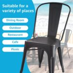 Metal Patio Chairs-Outdoor Chairs Set of 4, Dining Kitchen Metal Chairs, Height Restaurant Stackable Chair Side Bar, 500LBS Weight Capacity - Image 6