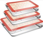 Stainless Steel Baking Sheet Tray Cooling Rack with Silicone Baking Mat Set, Cookie Pan with Cooling Rack, Set of 9 (3 Sheets + 3 Racks + 3 Mats), 10/12/16 Inch, Easy Clean - Image 2