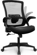 NEO CHAIR Office Desk Chair Computer High Back Mesh Gaming Seat with Ergonomic Adjustable Comfy Flip-up Armrests Lumbar Support Height for Home (Black) - Image 8