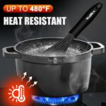 Walfos Silicone Whisk,Stainless Steel Wire Whisk Set of 3 -Heat Resistant 480°F Kitchen Whisks for Non-stick Cookware,Balloon Egg Beater Perfect for Blending,Whisking,Beating,Frothing & Stirring,Black - Image 7