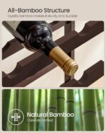 SONGMICS 42-Bottle Wine Rack Free Standing Floor, 7-Tier Display Wine Storage Shelves with Table Top, Bamboo Wobble-Free Bottle Holder for Kitchen Bar Dining Room Living Room, Espresso UKWR27BR - Image 5