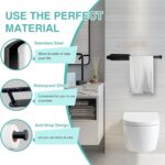 Paper Towel Holder, Self Adhesive or Drilling Paper Towel Holder Under Cabinet, Stainless Steel Black Paper Towel Holders Wall Mount for Kitchen, Bathroom, Sink, Pantry, Fridge - Image 4