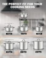 Cook N Home 8 Quart Stainless Steel Stockpot with Lid - Image 3