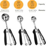 Cookie Scoop Set, 3Pcs Ice Cream Scoop, Cookie Scoops for Baking Set of 3, 18/8 Stainless Steel Cookie Scooper for Baking, Ice Cream Scooper with Trigger Release, Cookie Dough Scoop with Non-slip Grip - Image 3
