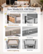 ZANDOR Outdoor Aluminum Patio Furniture - 1 Pcs 3-Seat, All-Weather Metal Modern Outside Sofa with Washable Thick Cushion for Garden/Backyard/Porch, Grey - Image 4