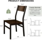 Feonase Dining Chairs Set of 6, Modern Kitchen Chairs with Ergonomic Backrest, MDF Board and Metal Legs, Dinner Chairs for Dining Room, Kitchen and Living Room, Espresso - Image 3