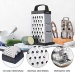 Kaishun Cheese Grater, Mini Size 4-Sided Stainless Steel Grater, Food Shredder for Cheese, Parmesan, Vegetable, Dishwasher Safe, Black - Image 4