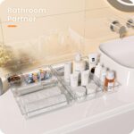 【Crystal Design】A-LUGEI Clear Drawer Organizer,【Military Grade】Acrylic Makeup Organizer, Bathroom Organizers and Storage, Organization and Storage, Organizer Bins for Office Vanity Kitchen Tool Trays - Image 6