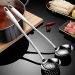 Soup Spoon Stainless Steel Heavy Duty Big Soup Ladle Colander Serving Spoon with Attractive Mirror Finish, Perfect for Hotpot Stirring, Serving Soup, Deep Wide Enough 2PCS (Soup Spoons - 12") - Image 7