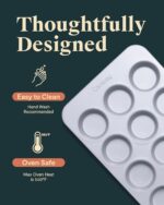 Caraway Non-Stick Ceramic 12-Cup Muffin Pan - Naturally Slick Ceramic Coating - Non-Toxic, PTFE & PFOA Free - Perfect for Cupcakes, Muffins, and More - Cream - Image 4