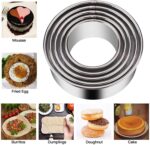 5 Pieces Biscuit Cookie Cutters Set,Stainless Steel Circle Round Cookie Biscuit Cutters in Graduated Sizes Shape Molds for Pastries Doughs Doughnuts - Image 4