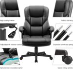 Furmax Office Executive Chair High Back Adjustable Managerial Home Desk Chair, Swivel Computer PU Leather Chair with Lumbar Support (Black) - Image 5