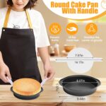 8" Round Cake Pan, 3PCS Nonstick Cake Pans with 100 PCS Parchment Paper, Carbon Steel Cake Baking Pans with Handle, Dishwasher Safe - Image 3
