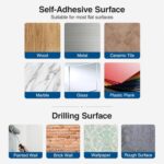 Paper Towel Holder - Self-Adhesive or Drilling, Matte Black Wall Mounted Rack - SUS304 Stainless Steel Kitchen Roll Dispenser Under Cabinet - Image 7