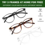 Przene 3 Pack Blue Light Blocking Glasses Women/Men,Retro Round Computer Glasses Anti Eye Strain/UV/Glare, Gaming Glasses. (Black/Crystal/Amber) - Image 7