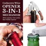 Waiters Corkscrew Wine Opener, Wine Key For Servers Bartenders Sommeliers. Cork Screw Wine Bottle Opener. Stainless Steel & Classic Rosewood Inlay. Serrated Foil Cutter. Magnetic Gift Box - Image 8