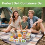 60 Sets (120-Piece) Deli Containers with Lids, 32/16/8 oz X 20 Set Each, Leak-Proof & BPA Free Airtight Takeout Plastic Food Storage Containers for Soup, Freezer/Microwave/Dishwasher Safe - Image 8