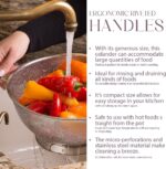 Bellemain Colander for Kitchen – 5 Qt Stainless Steel Strainer with Handle - 18/8 Pasta Strainer Bowl for Pasta, Spaghetti, Vegetables, Fruit, and Pot Draining - Stainless Steel Colander - Image 6