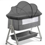 Bassinet Cover for Cats - Bassinet Net Cover for Baby Prevents Entry of Insects/Pets, Breathable Crib Net with Two-Way Zippers, Mosquito Net for Bedside Sleeper/Travel Crib (Black-Small) - Image 2