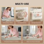 Jaylene Portable Baby Changing Table with Storage – Adjustable Height Diaper Station, Waterproof Pad, Large Capacity Organizer, Foldable Newborn Changing Table for Nursery & Bedroom (Beige) - Image 4