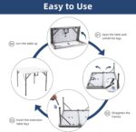 34" Square Folding Card Table, Fold-in-Half Utility Dining Portable Table Heavy Duty HDPE White Plastic Foldable with Carrying Handle Indoor Outdoor for Picnic, Camping, Party - Image 7