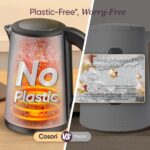 COSORI Electric Kettle, Cool-Touch Double Wall Stainless Steel Insulated, Automatic Shut Off & Boil-Dry Protection, Durable Tea Kettle Boiler & Heater, 1.5L/1500W, Silver - Image 4