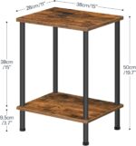 HOOBRO End Table, Small Side Table, Nightstand with 2-Layer Storage Shelves, Sofa Table for Small Spaces, Living Room, Bedroom, Stable Frame, Easy Assembly, Rustic Brown BF09BZ01 - Image 4