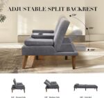 COLAMY Futon Sofa Bed-Fabric Small Couch, Small Lounge Convertible with 2 Cup Holders, Removable Soft Armrest, Adjustable Backrest for Dorm/Bedroom/College - Image 6